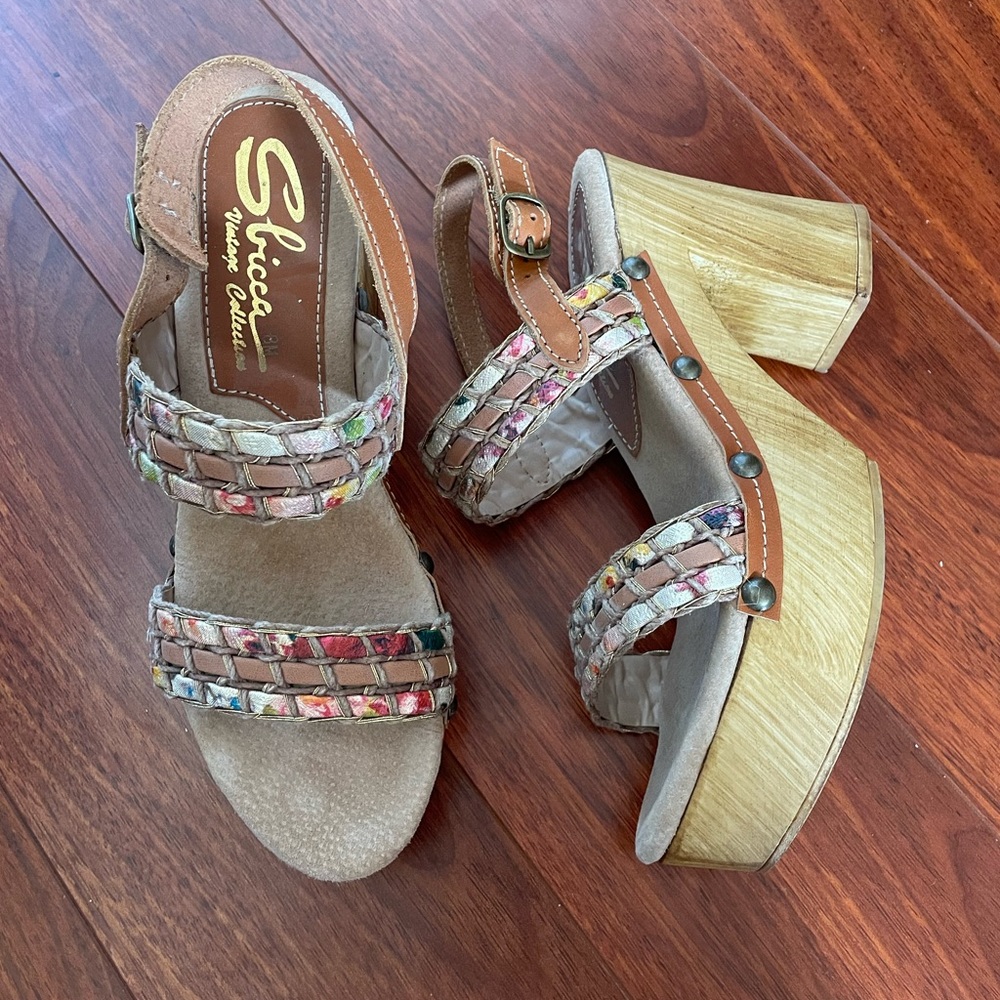 Designer Sbicca Vintage Collection Gwendolyn’s Retro Platform Strappy Size 39